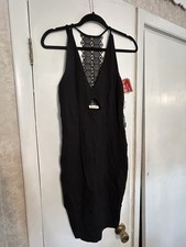 New W Tags Black Cocktail, Lace T-back, Front Sexy Cut Out Dress- Sz M