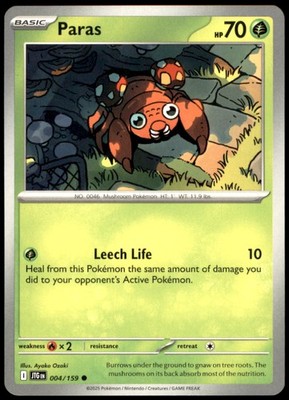 Paras 004/159 SV09: Journey Together Regular LP Pokemon TCG