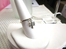 Massiver Sterling Silber Hänger Ring mit "LH" auf stilisiertem Kreuz TIH#226