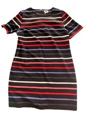 Old Navy Womens Black Multicolor Striped Short Sleeve Shift Dress L