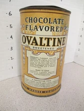 Ovaltine 1937 chocolate drink mix can Little Orphan Annie radio premium sponsor