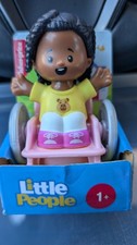 Fisher Price Little People African American Girl In Pink Wheelchair Happy 1+ New