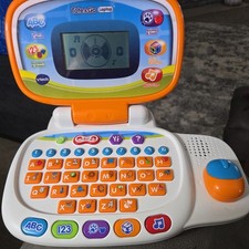 VTech Tote and Go Laptop Orange Preschool Toddler Learning Games Tested Works