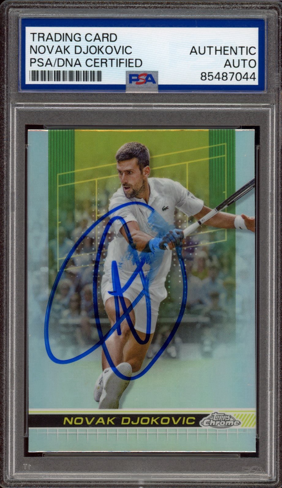 2024 Topps Chrome Tennis #1 Novak Djokovic Signed Refractor Card PSA/DNA AUTO