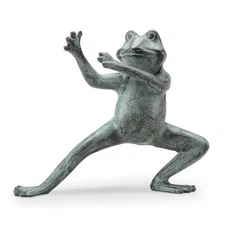 SPI Home 64054 Weathered Green Flexing Tai Chi Frog 7 x 9,Sculptures & Figurines