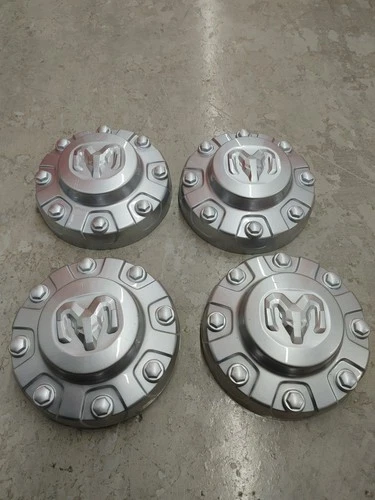 4Set RAM 2500/3500, 6QC37S4AAB Wheel Center Hub Caps, Silver OEM 2019-2024