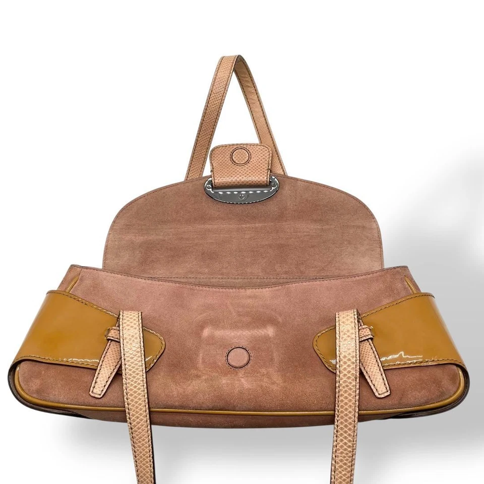 TOD'S logo engraved Suede shoulder bag in leather Brown Pink Beige Women's Bag - Image 4 of 4