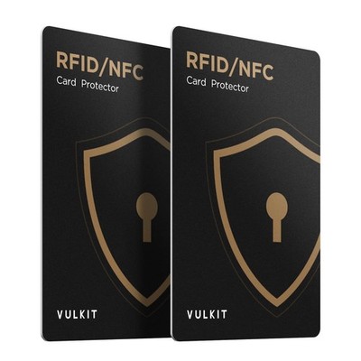 VULKIT RFID Blocking Cards 2 Pack Credit Card Protectors NFC Black