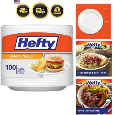 Everyday Soak Proof Disposable Foam Plates, 8.9 Inches, 100 Count, Disposable...