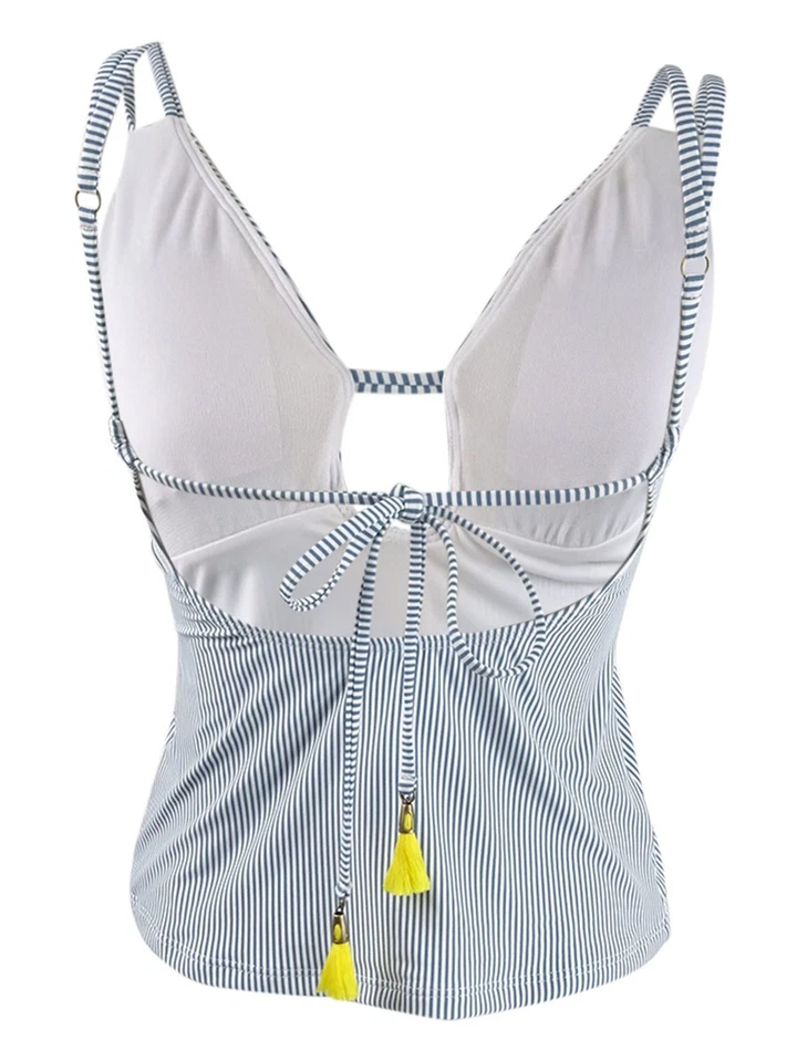 Traje de baño Tankini bordado para mujer Lucky Brand traje de baño separado (XS, azul) Foto 2 de 2
