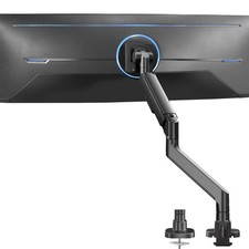 VIVO Black Pneumatic Arm Single Ultrawide Computer Monitor Desk Mount