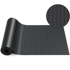 12 in x 10 ft Rubber Diamond Plate Rolls Mats, Heavy Duty Flooring Rug for Tr...