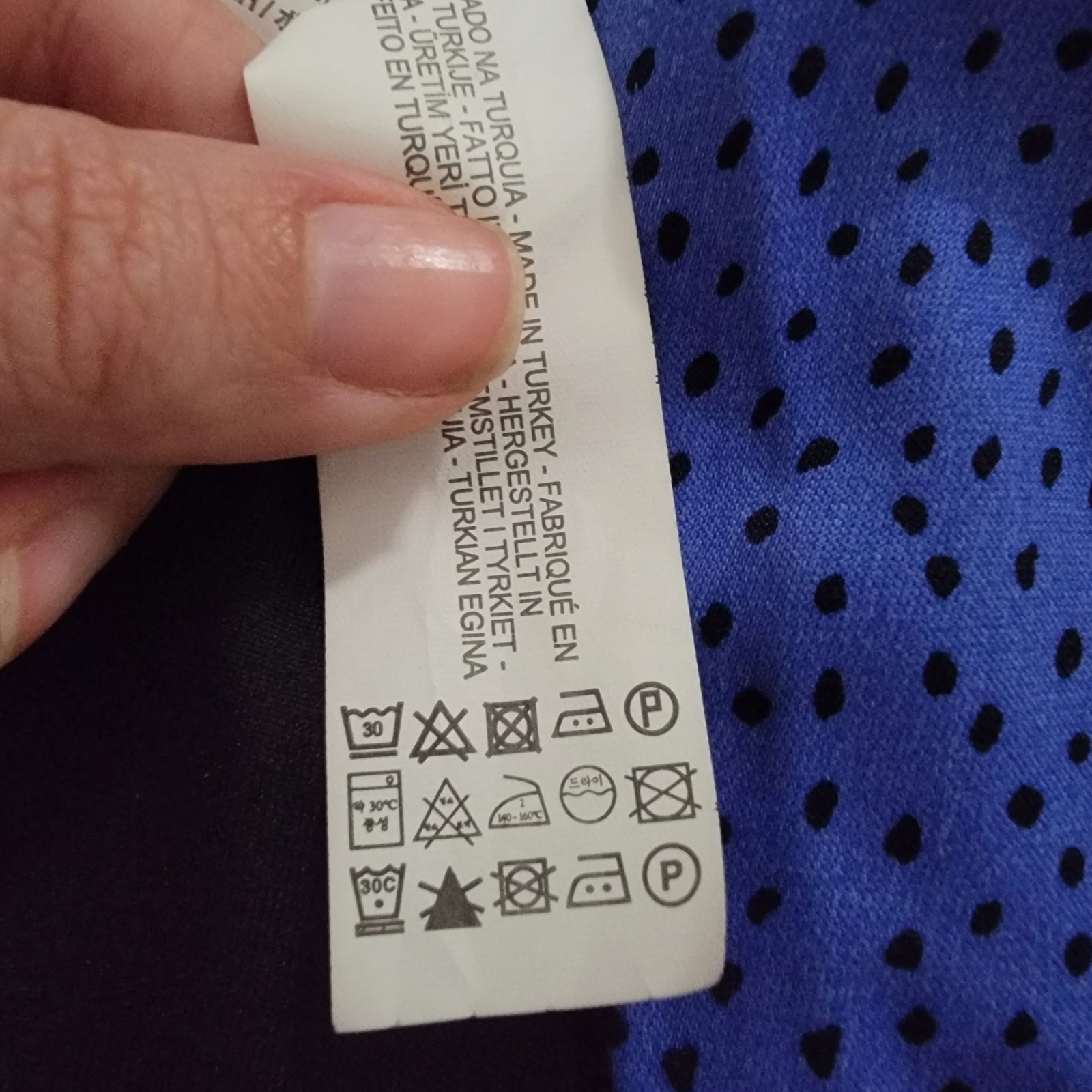 Zara Blue And Black Satin Polka Dot Crop Top Medium Contemporary Modern Urban image 7