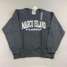 Marco Island Florida Sweatshirt Mens Large Gray Long Sleeves Pullover NWT