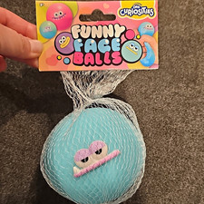 ORB Curiosities Funny Face Squeeze Ball Blue Foam 3in Stress Reliever