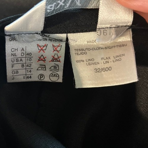 Max Mara Vintage black Linen Button up dress with curved accents size 10 - Bild 9 von 10