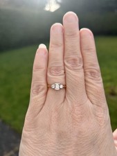 18ct Yellow and White Gold Set 3 Stone Diamond Ring.  