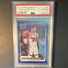 2020-21 Panini Donruss Rated Rookie Tyrese Haliburton #231 Choice Blue /49 PSA …