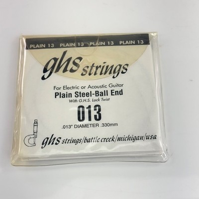 GHS Plain Steel .013 Single Guitar Strings 013P NOS Lot of 12 Electric Acoustic