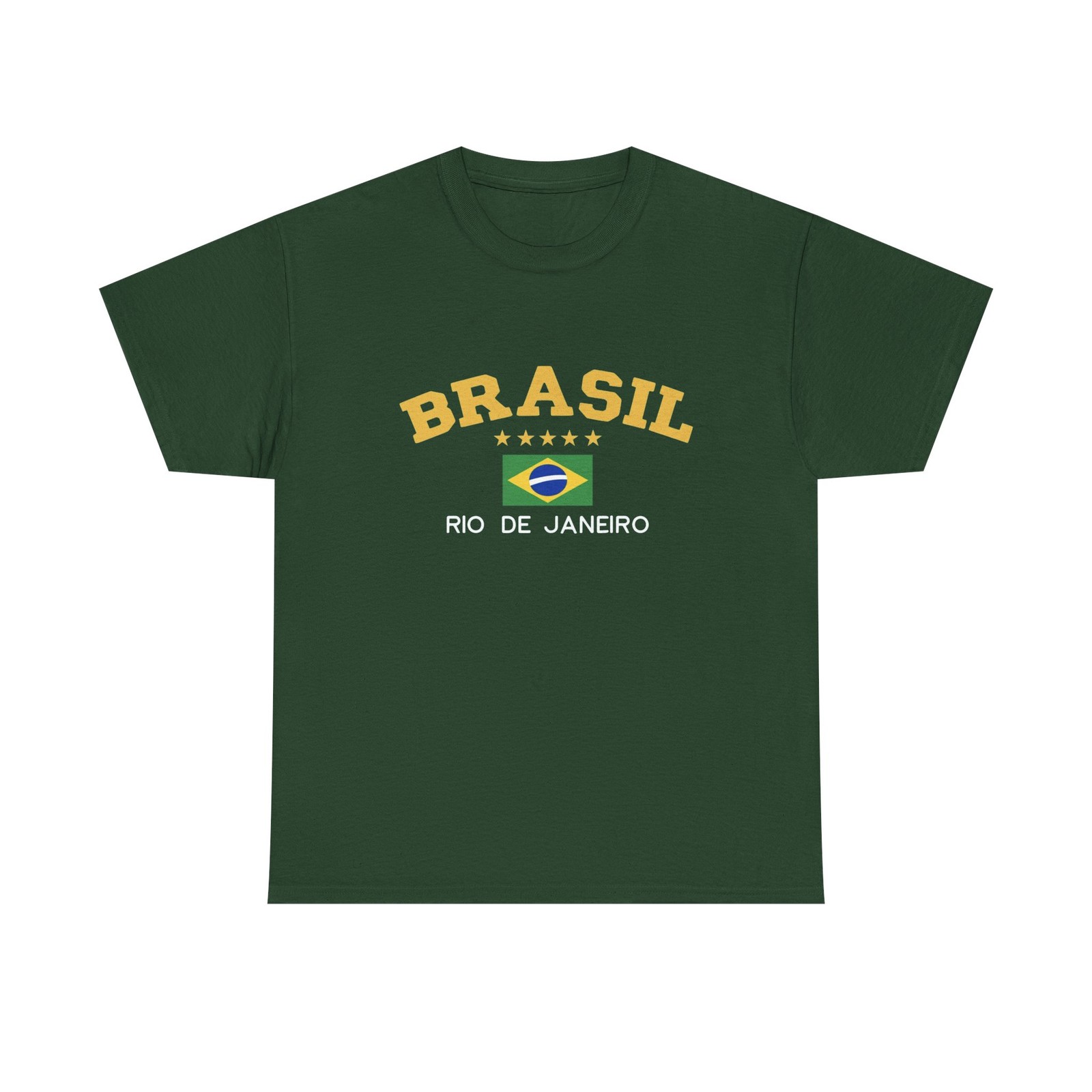 Brasil Rio Classic T Shirt, Original Brasil Forest Green Top