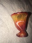Vintage Orange Swirl Slag Cornucopia — photo 4