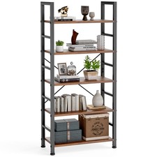 5 Tiers Bookshelf, Classical Modern Book Shelf, Tall Display Shelves in Livin...