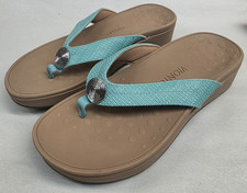 Vionic Sz 8 Pacific Pilar Toe Post Sandals Platform Flip Flops Arch Support