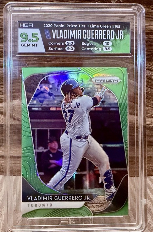Vladimir Guerrero Jr 2020 Prizm Tier II Lime Green 001/125 HGA 9.5