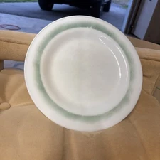 MCM VT, Pyrex Milky White and Green 4 Piece Plates,  Tableware