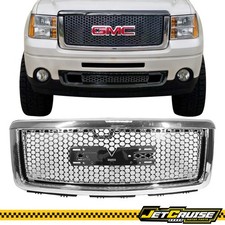 Fits 07-13 Gmc Sierra 1500 Denali Chrome Front Bumper Upper Hood Grill Grille