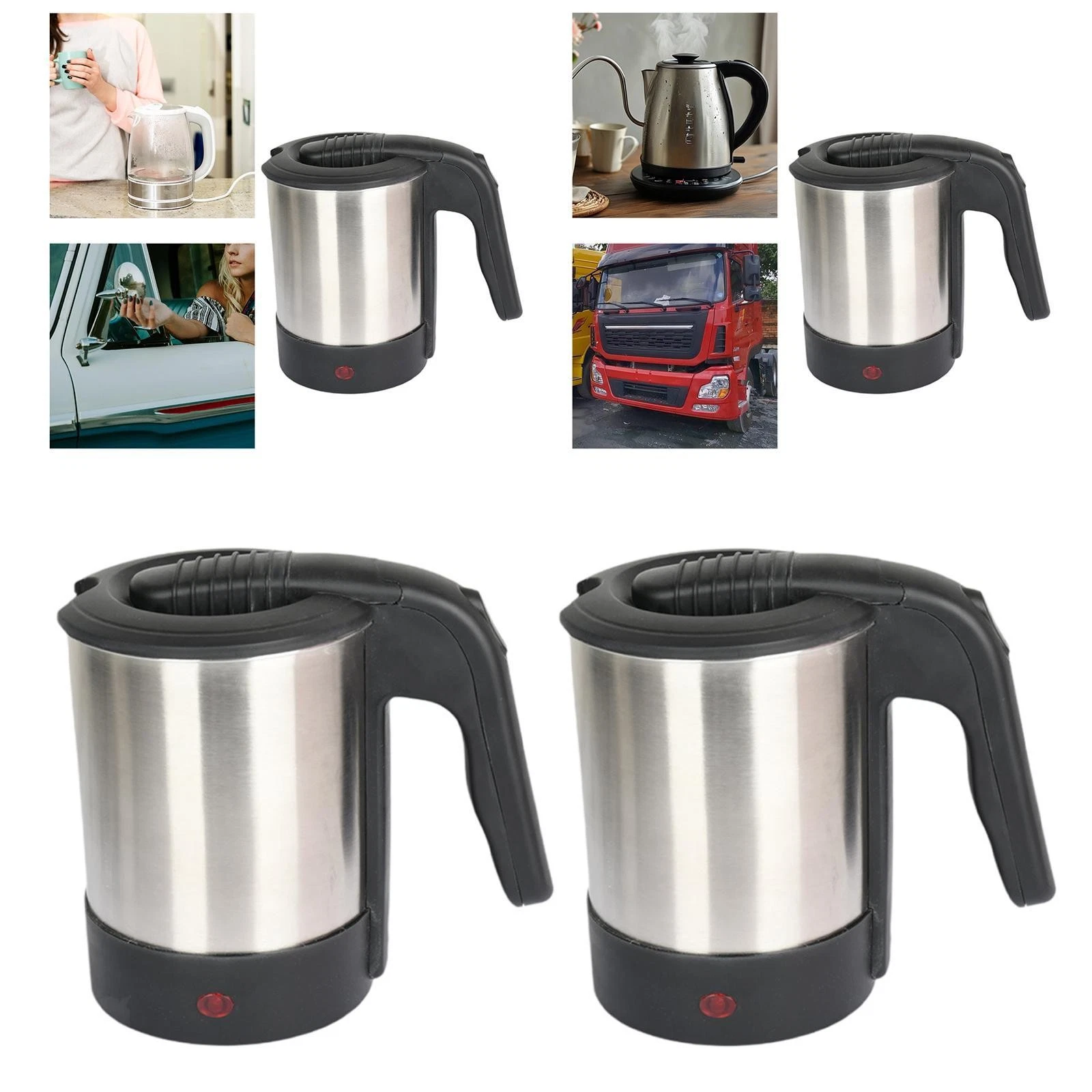 Car Electric Travel Kettle Warmer Compact 1000 ml Capacity Heated Car Coffee Mug
