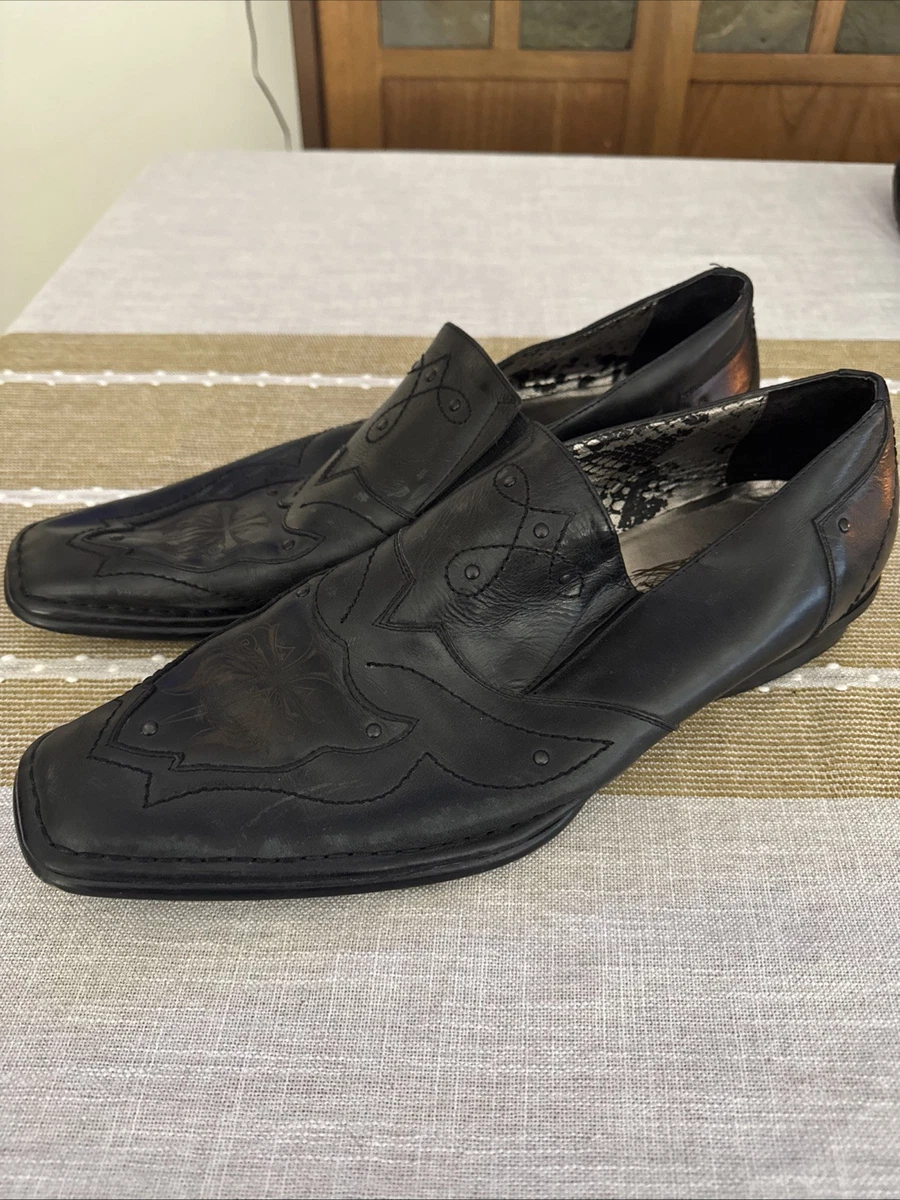 Mark Nason Lounge Black Leather Slip On Dress Loafers Shoes Men\'s 9.5 US Mark Nason Black Casual Shoes for Men with Upper Leather for  main image 2