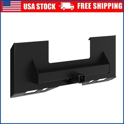 1/4'' Skid Steer Mount Plate, Quick Tach Attachment w/ 2'' Trailer Hitch Receiver