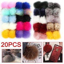 Faux Fur Pom Pom Ball 20Pack DIY Fur Pom Poms for Hats Shoes Scarves Bag Pompoms