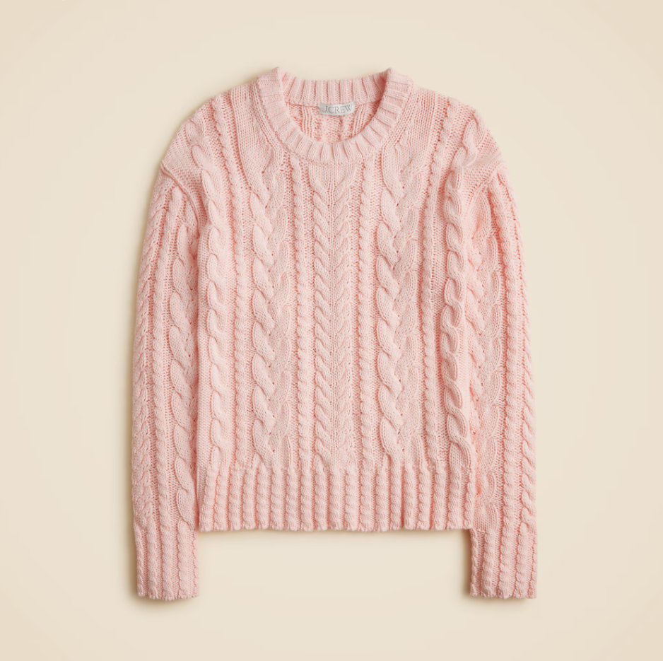 Pull J.CREW Maille Câblée Vintage Ivoire Taille Medium - Sweater Crewneck Manches Longues