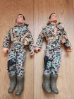 TWO 1994 GI Joe 30th Anniversary Action Figure Soldier 12" - Black + Brown Hair