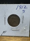 1912 S Lincoln Wheat Cent Penny Good U.S. 1c Better Date Coin Fine+ Condition