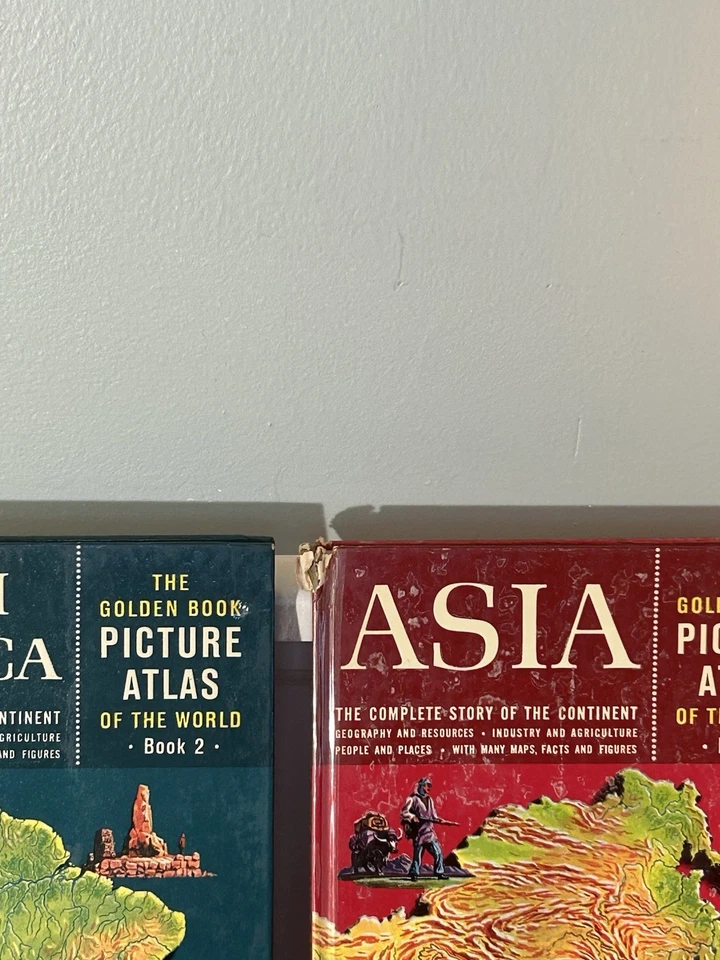 1960 Vintage Picture Atlas Of The World Books S. America Asia Africa Australia - Image 4 of 4