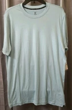 NEW Mens GAIAM Everyday Basic Crew T Shirt Pastel Turquoise Medium Fitness Slim