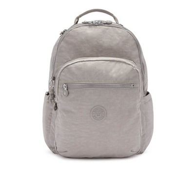 kipling Basic Seoul Backpack L Rucksack Tasche Grey Gris Grau Neu