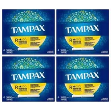 Tampax Tampons with Cardboard Applicator Regular 40 Count Lot of 4