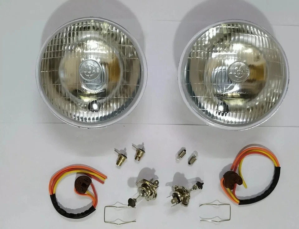 Ford Cortina Mk3 Genuine Lucas 7" Sealed Beam Halogen Conversion Headlight Kit - Image 2 of 4