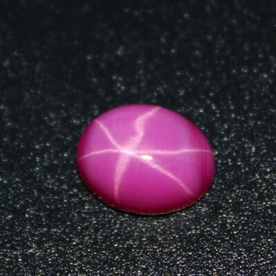 Natural 6 Star Rays Baby Pink Ruby Six Buds 9.20 Ct Cabochon Oval Loose Gemstone