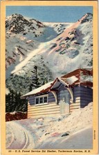 U.S. Forest Service Ski Shelter, Tuckerman Ravine NH c1945 Vintage Postcard N21