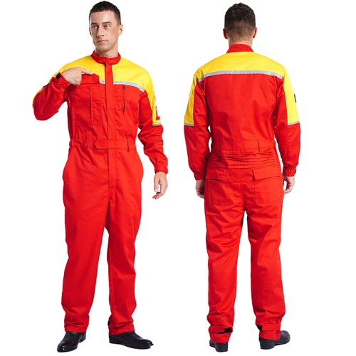 Men's Resistant Safety Coveralls Anti-static Reflective Straps Overalls Jumpsuit - Picture 13 of 60