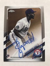 2021 Topps Chrome Sherten Apostel Rookie Auto RC #RA-SA Texas Rangers On Card