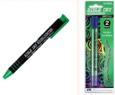 G.T. Luscombe Bible Dry Retractable Highlighter & 2-Refill Green Church Mission