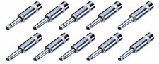  10 PACK REAN / NEUTRIK NYS224 1/4" Mono Male Cable Mount Plug - Nickel Plated
