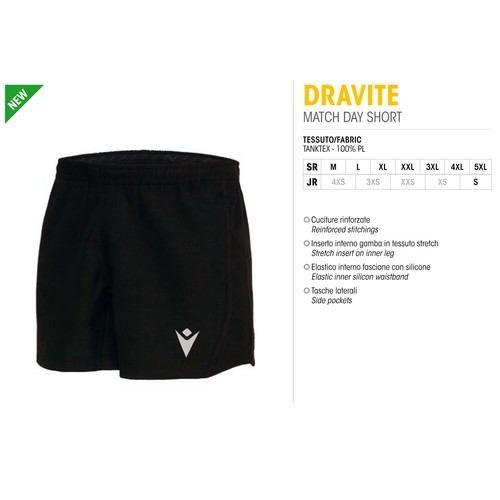 PANTALONCINI GARA RUGBY DRAVITE - MACRON TEAMWEAR - Taglie da S a 5XL | eBay
