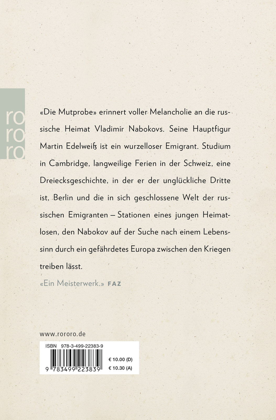 Thumbnail - Vladimir Nabokov; Susanna Rademacher / Die Mutprobe